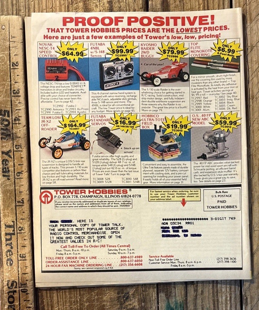 Vtg Spring 1990 Tower Hobbies Tower Talk Catalog RC Cars Planes Electronic