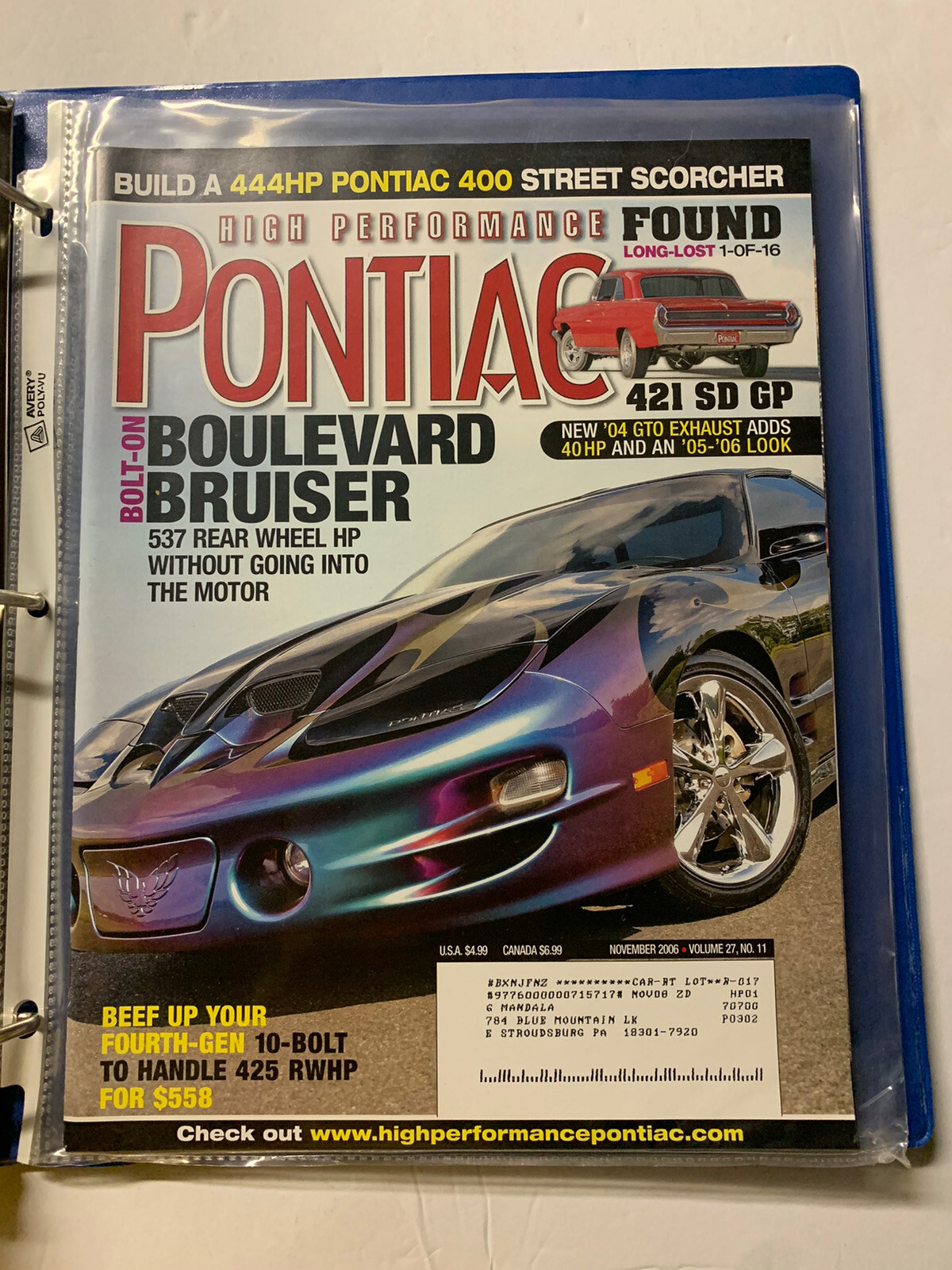 Pontiac MAGAZINE 2006… 12 In Total. Near Mint-Mint. None Finer