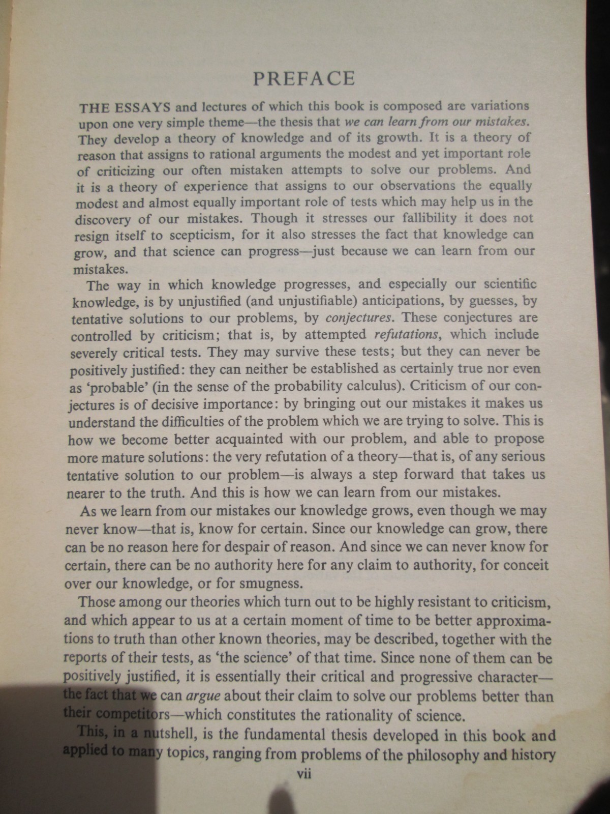 Conjectures and Refutations Growth of Scientific Knowledge Karl Popper TPB #1376