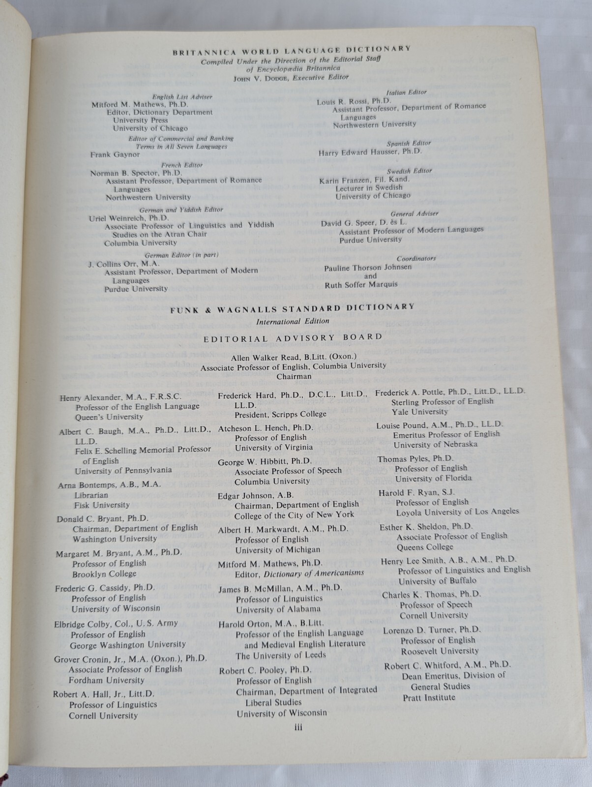 1964 Britannica World Language International Edition Funk Standard Dictionary