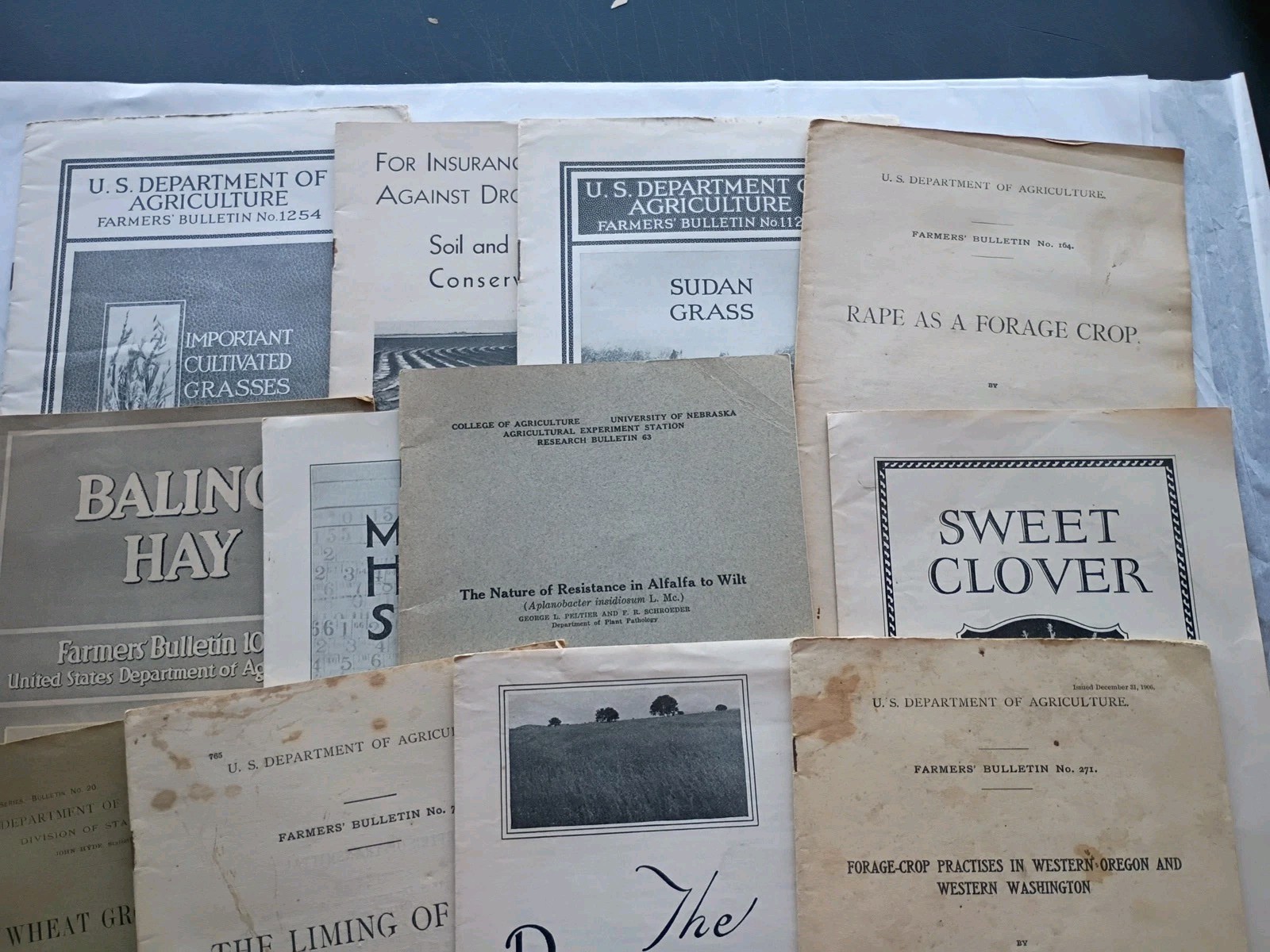 12 USDA Bulletins 1901-50 Farming, Crops, Baling Hay, Soil, Etc (993)