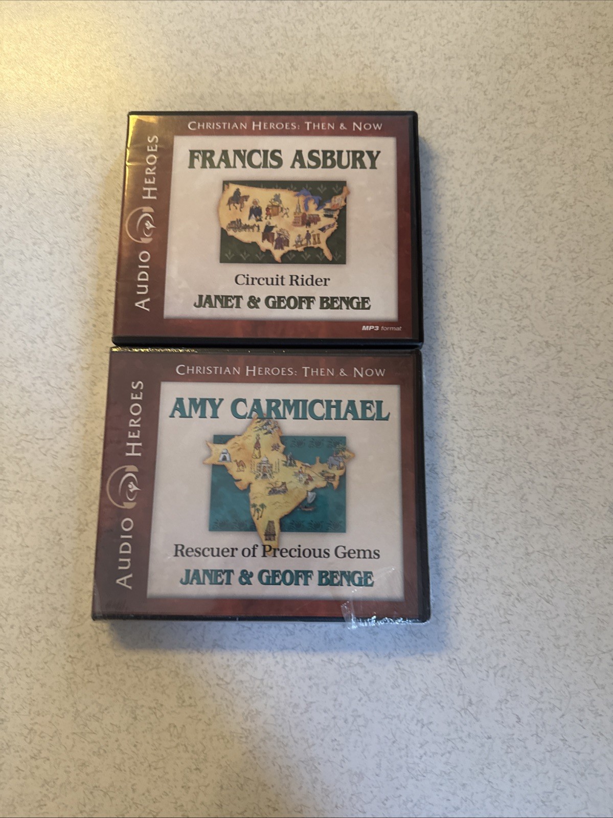 Lot of 2 Christian Heroes Then & Now CD sets Francis Asbury + Amy Carmichael