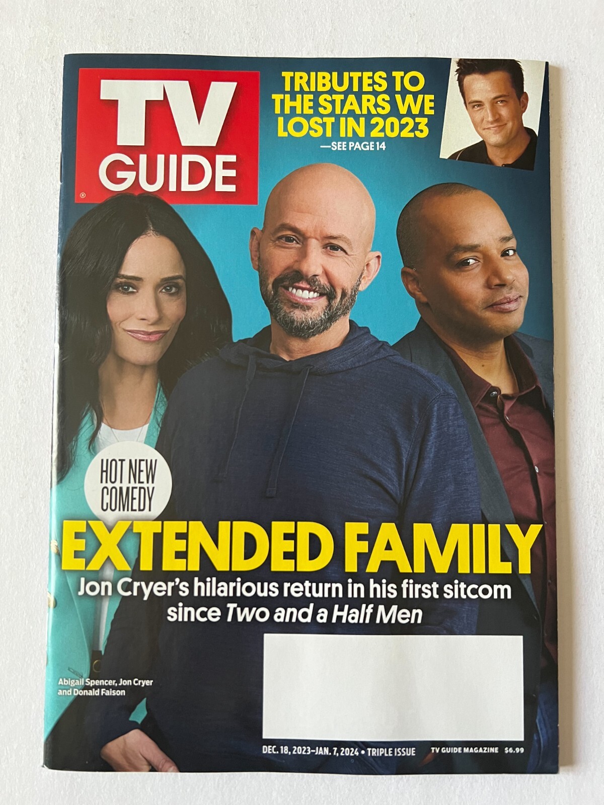 EXTENDED FAMILY * JON CRYER FAISON December 18 2023 Jan 7 2024 TV GUIDE MAGAZINE