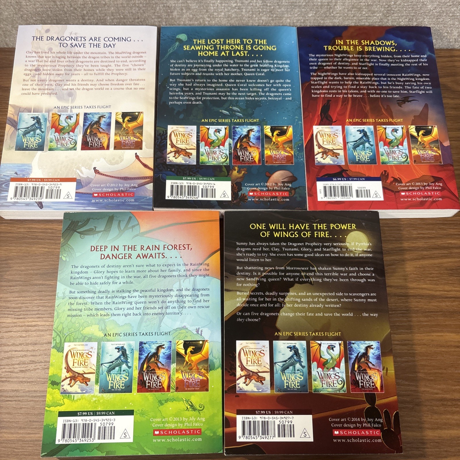 Wings of Fire Novels Books Bundle Collection Lot Set (1 -5) Tui T Sutherland