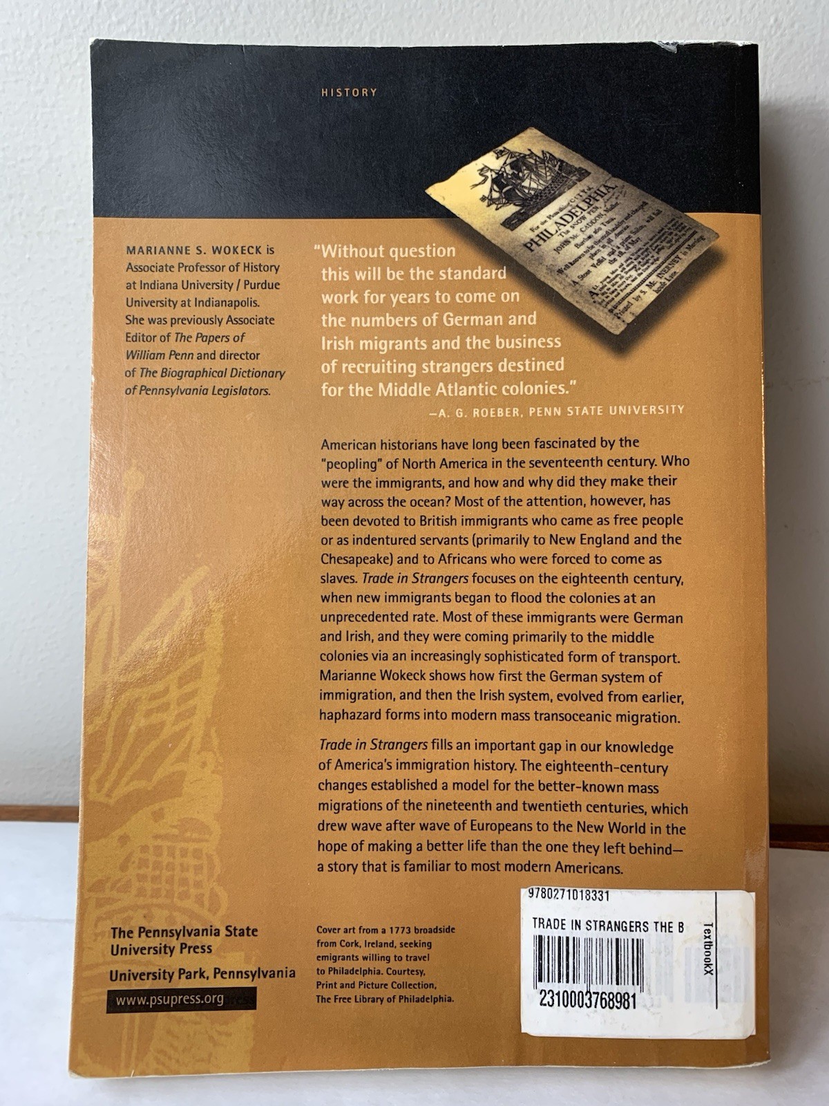 Trade In Strangers By Marianne S Wokeck PB/Mass Migration To North America