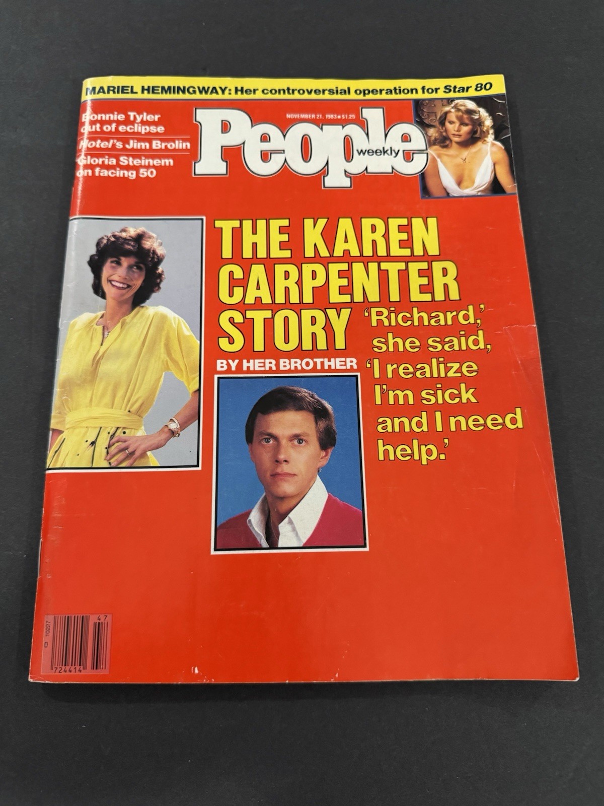 People Weekly Nov 21 1983 Karen Carpenter Story Mariel Hemingway Vintage Mag