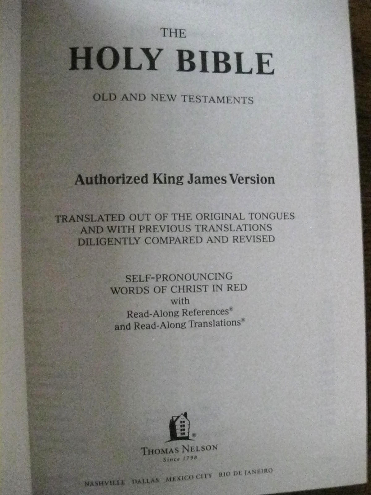 Holy Bible King James Version Giant Print Reference Edition Nelson 2003