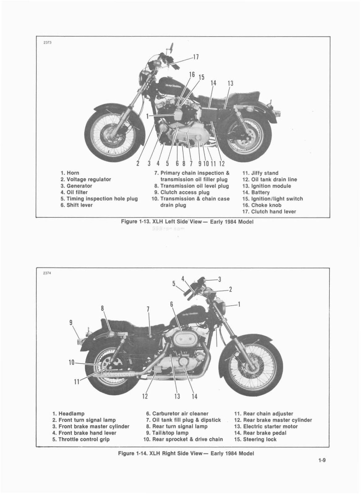HARLEY-DAVIDSON XL XR Sportster 1000cc Service Manual 1979 To 1985, FOLDOUTS
