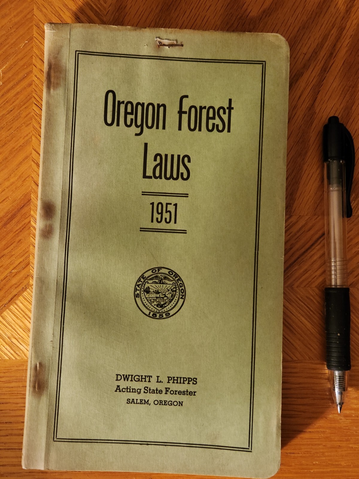 Oregon Forest Laws,ca 1951 by Dwight Phipps,166 pages.