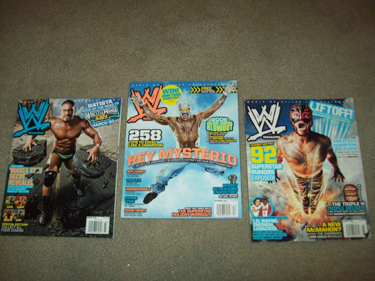 3 WWE Magazine 2008/09 JOHN CENA Undertaker cm punk Steve Austin AEW WcW NJPW