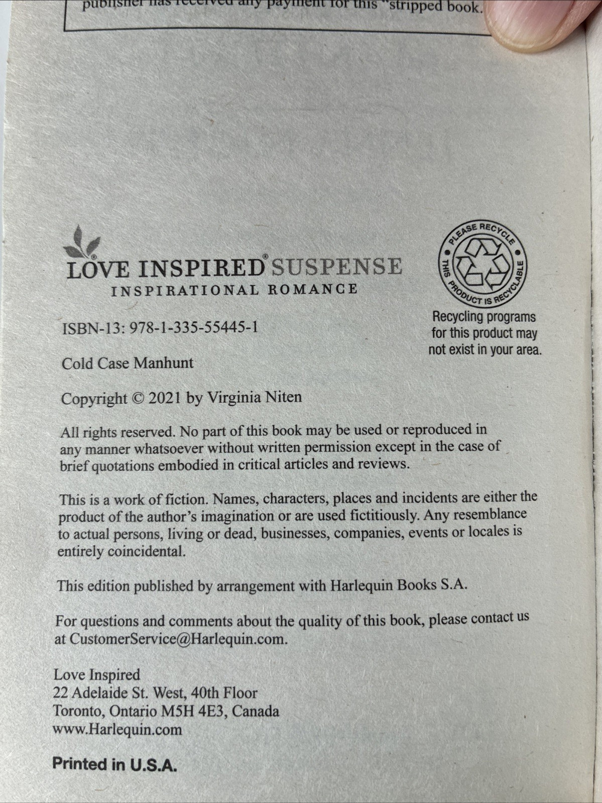 Love Inspired Suspense, lot 4 paperbacks – Laura Scott, Jenna Night, Sharon Dunn