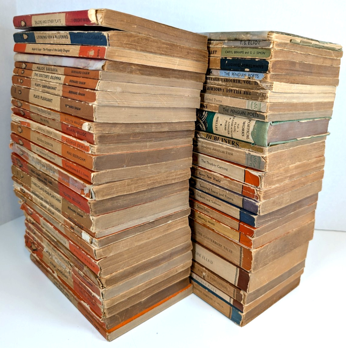 Vintage Penguin Books Lot 49 Orange White Paperback 1940-1960 Classic Literature