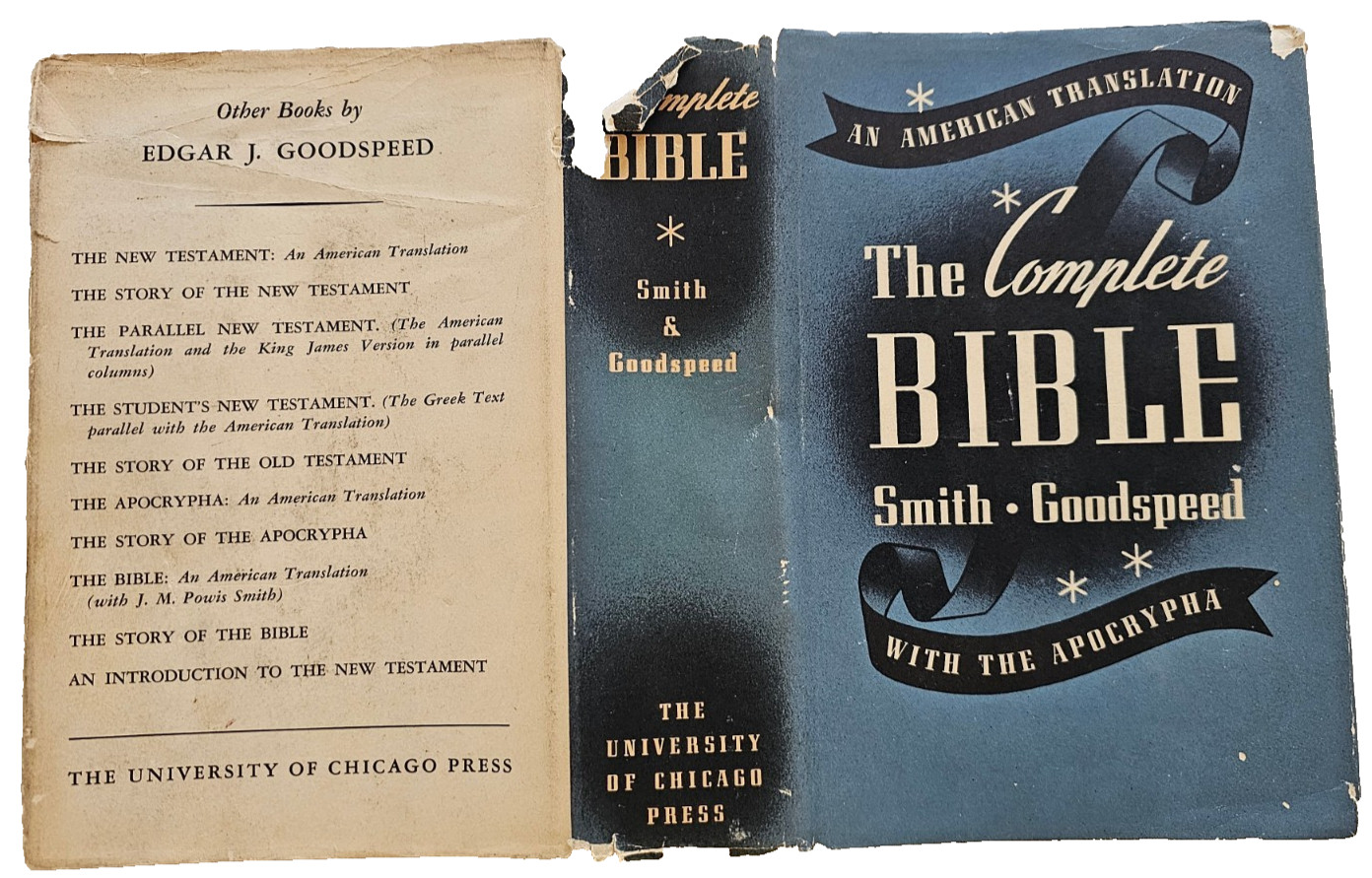 Vtg 1964 COMPLETE BIBLE SMITH GOODSPEED HCDJ American Translation APOCRYPHA OTNT