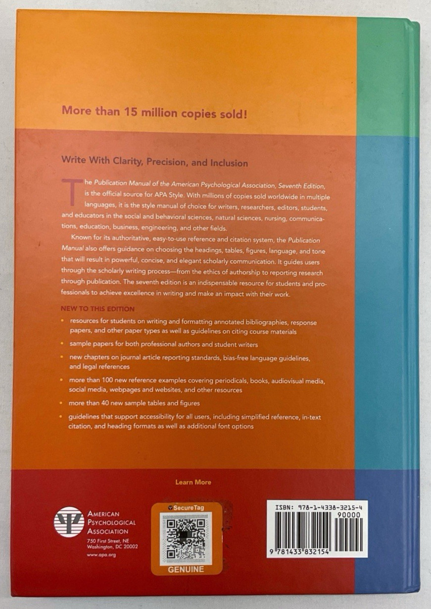 Publication Manual of the American Psychological Association | 7th Edition