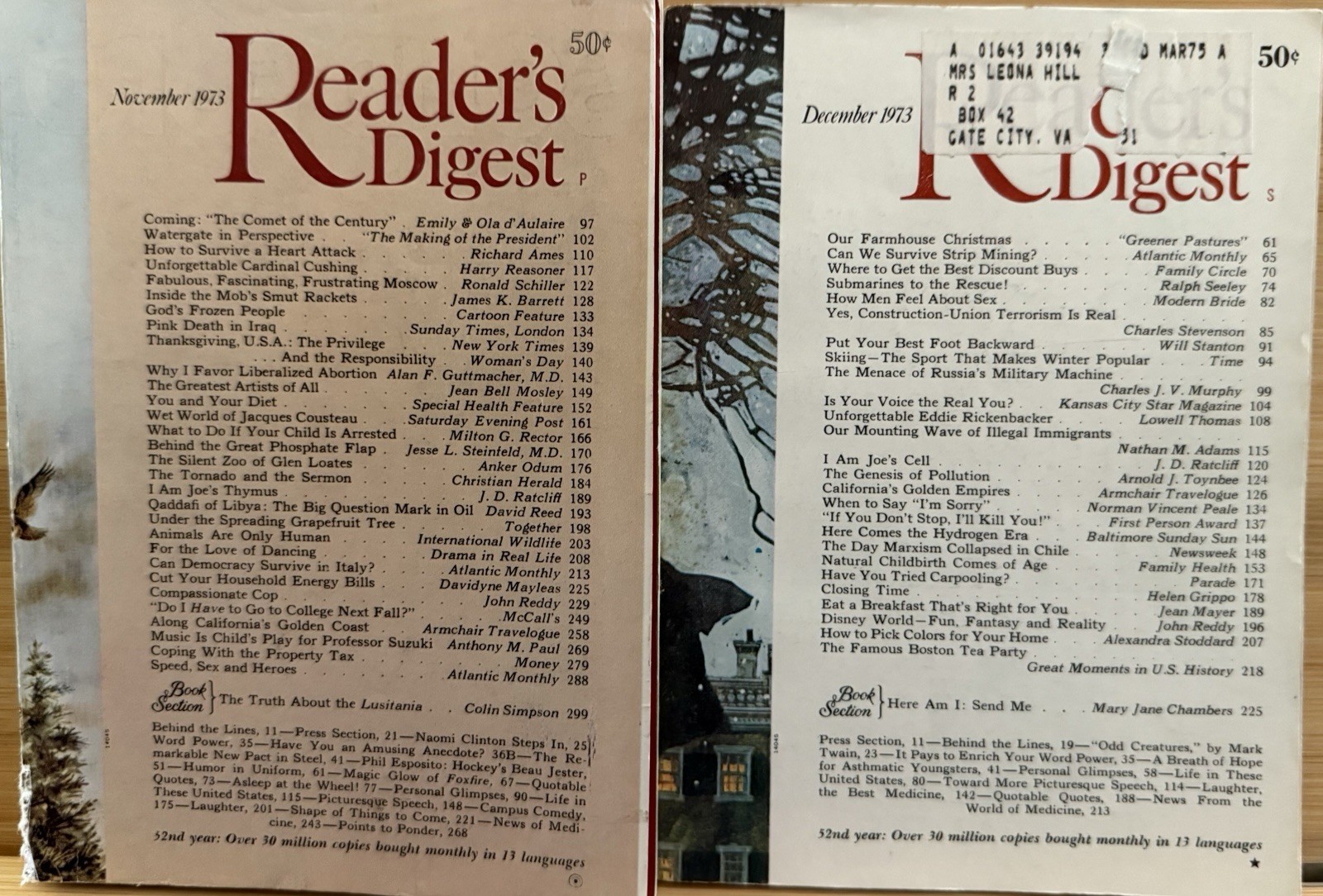 1973 November December 2 READER’S DIGEST MAGAZINE Vintage Retro Timeless Shorts