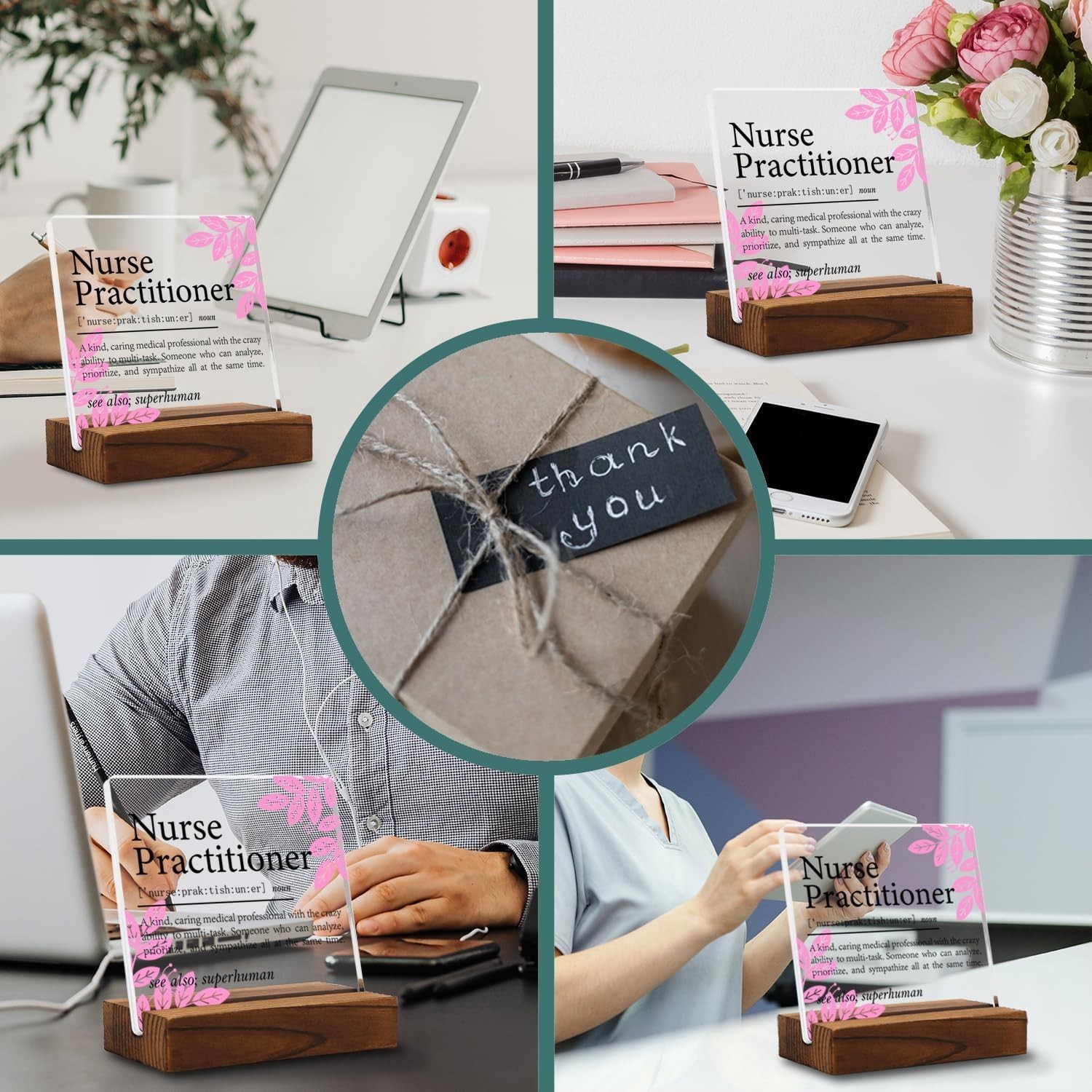 Clear Acrylic Nurse Practitioner Appreciation Sign for Office Decor – 4.7×2.7in