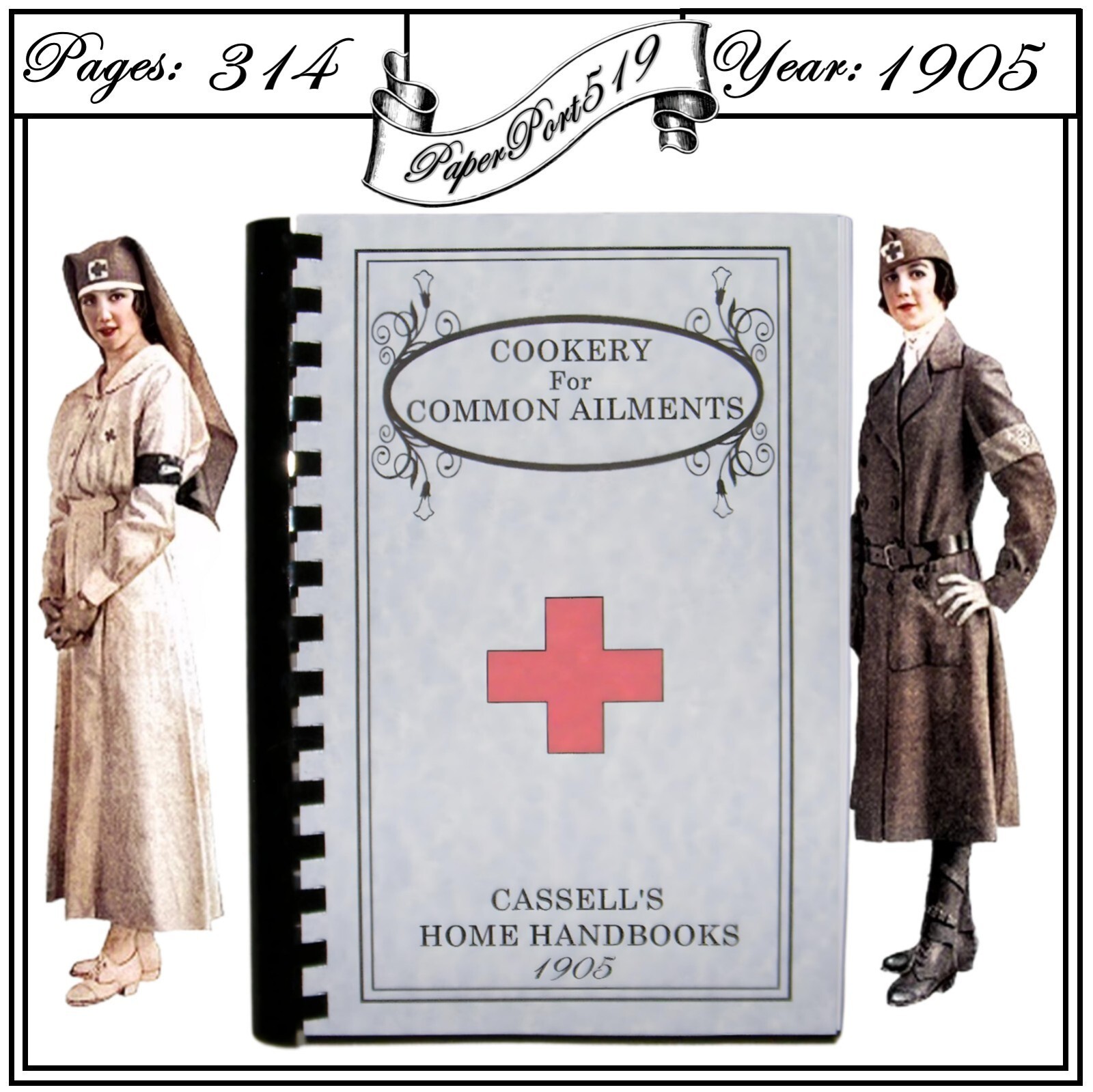 1905 Cookery for common ailments Vintage Cook Book 314 Pages