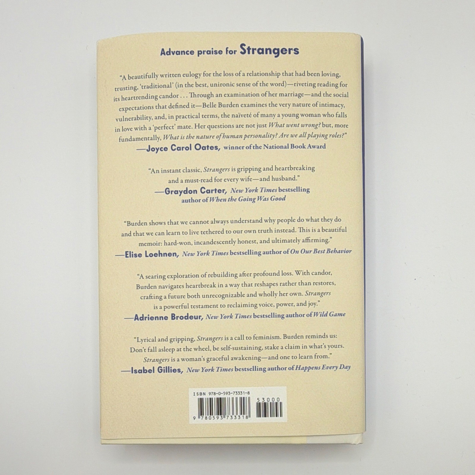 Belle Burden Strangers: A Memoir of Marriage 2026 Hardcover Random House DJ
