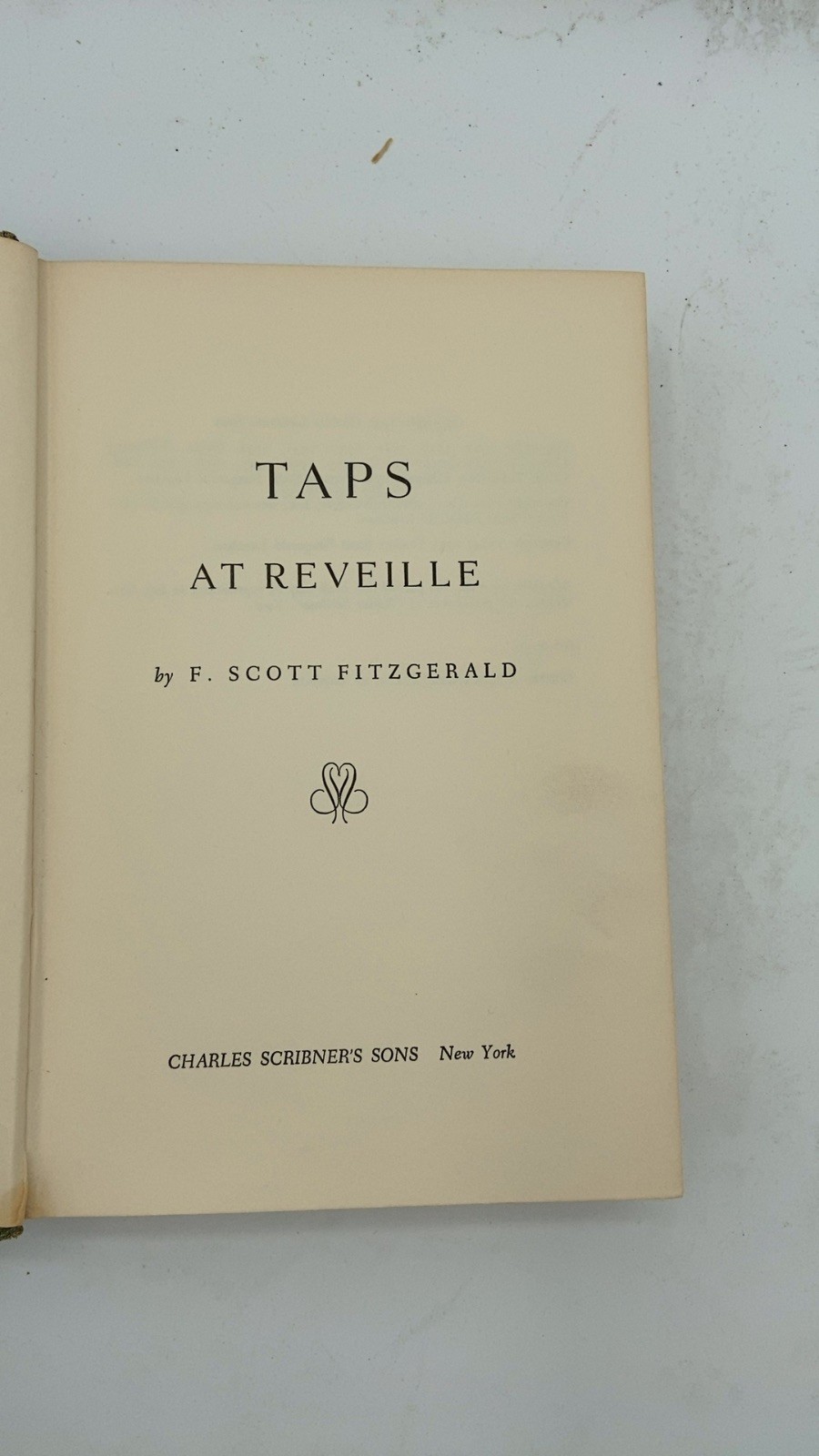 Taps AT Reveille F. Scott Fitzgerald Hardcover 1935