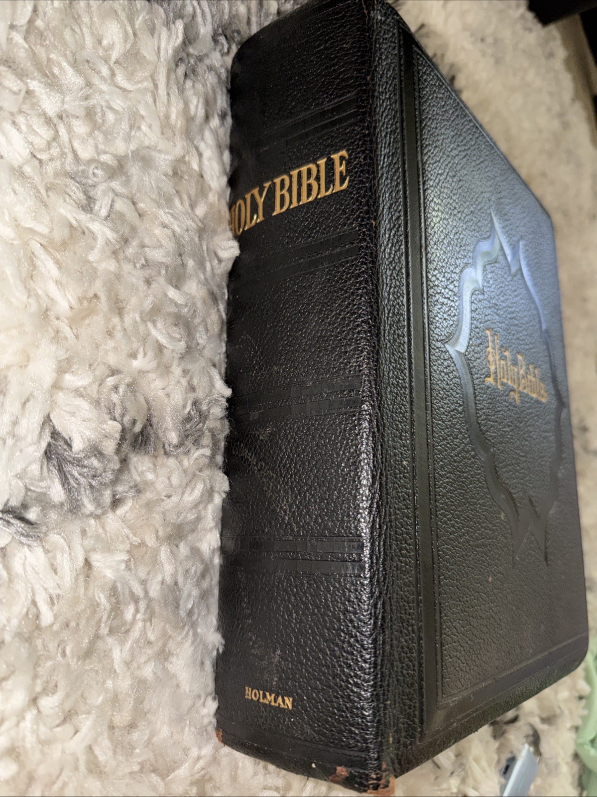 THE HOLY BIBLE, CONTAINING THE OLD AND NEW TESTAMENTS LEATHER BOUND INDEXED RARE