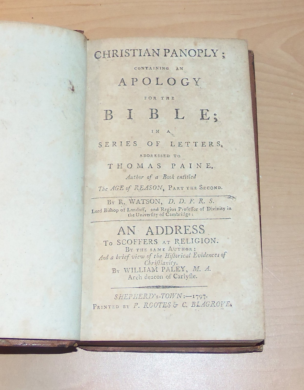 Christian Panoply. Watson. 1797. 1st ed. SIGNED