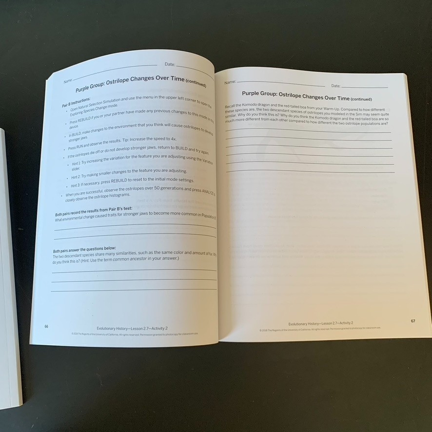 Amplify Science Grade 8 Homeschool Workbook Choose Physical Life Biology etc