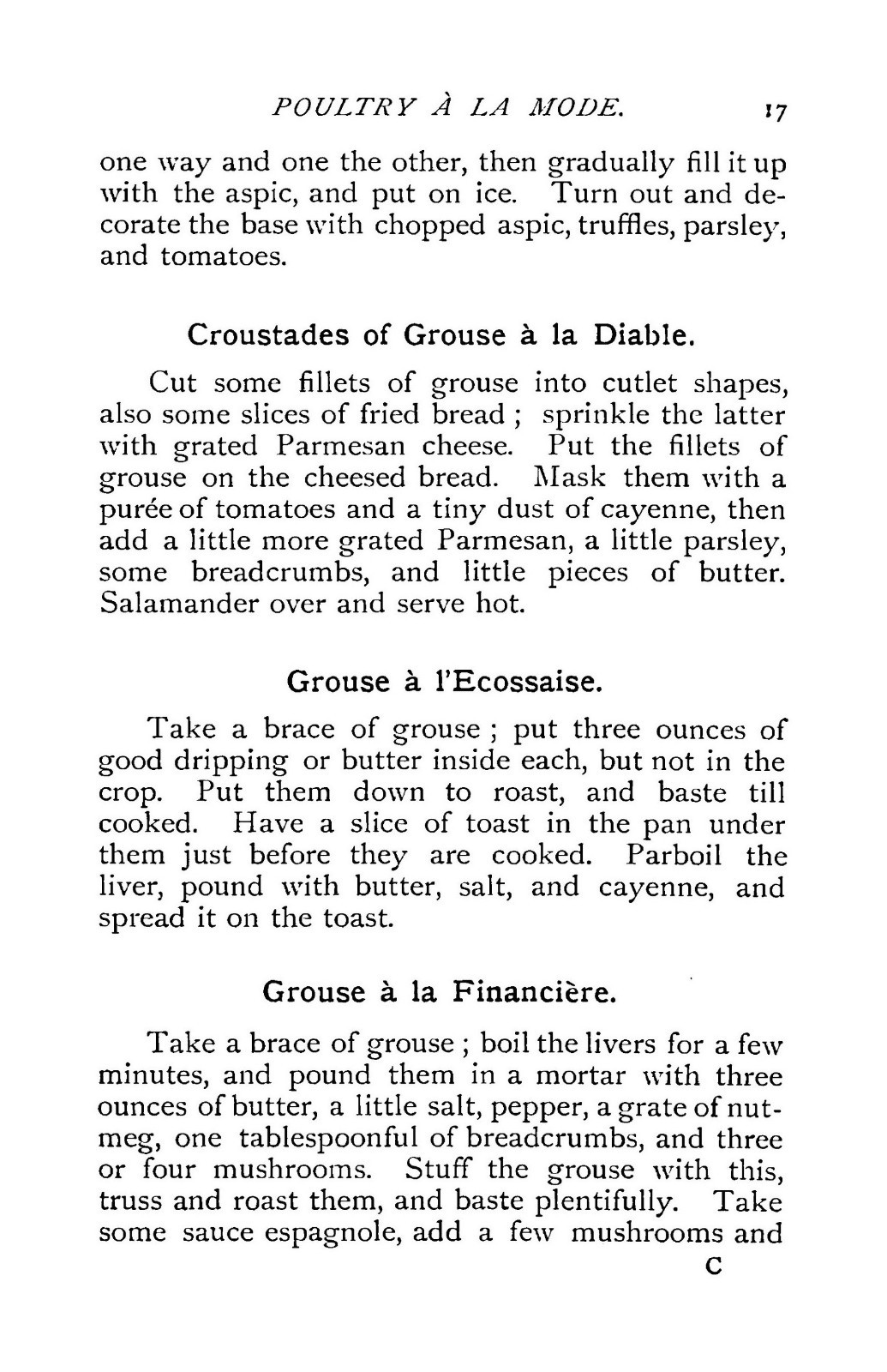 1888 Dressed game And Poultry à La Mode Vintage Cook Book 82 Pages