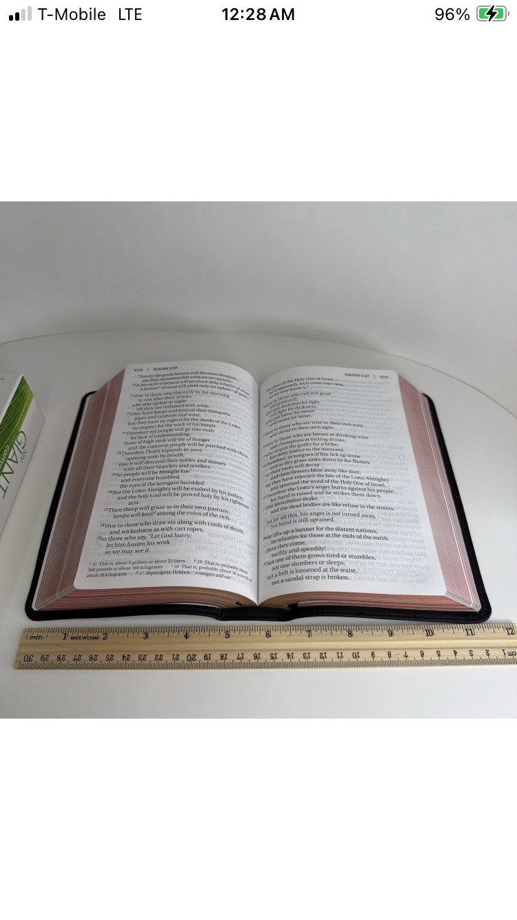 NIV, Giant Print Compact Bible, Giant Print, Premium Leather, Black – Excellent