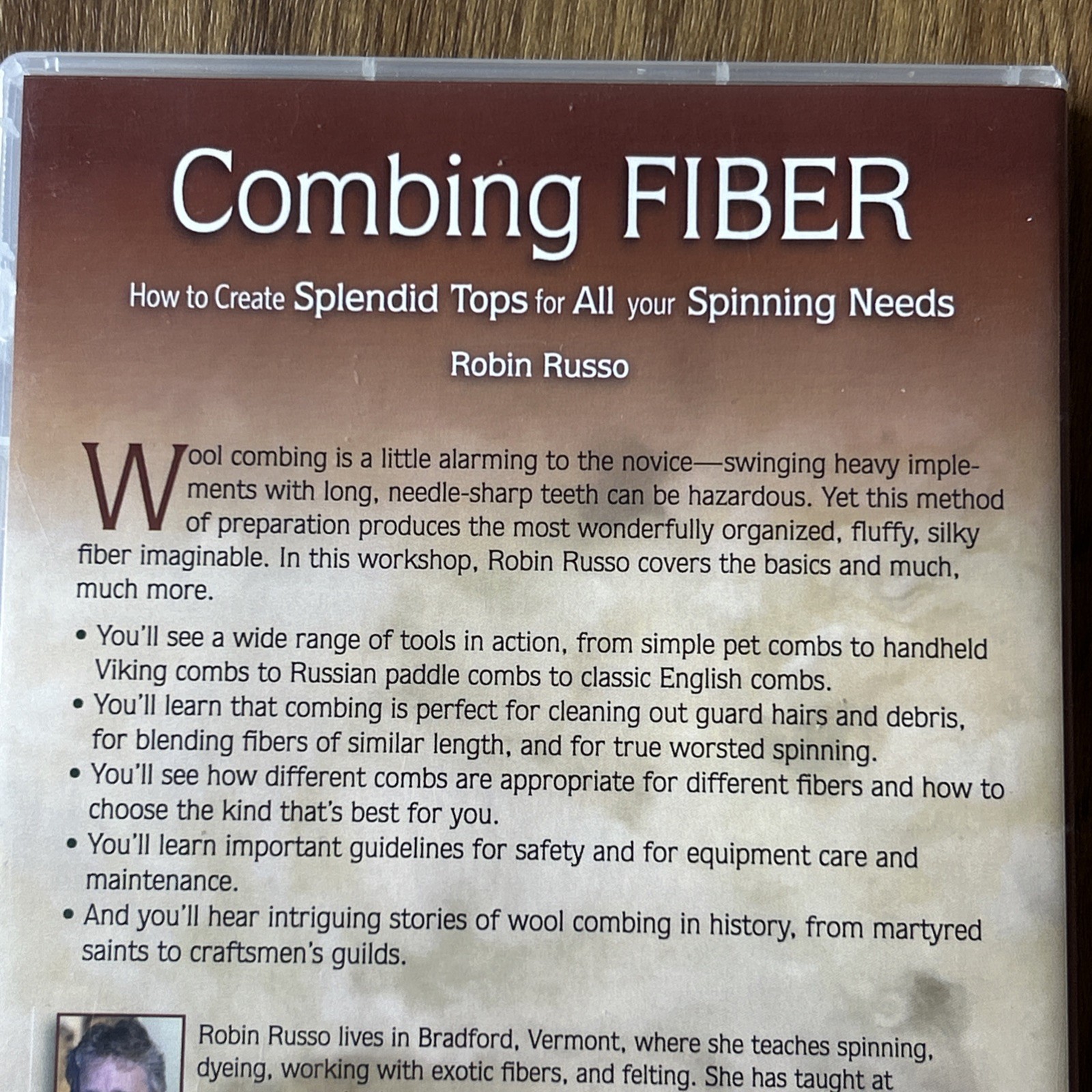 Combing Fiber DVD Robin Russo 2012 Interweave Splendid Tops Spinning How To