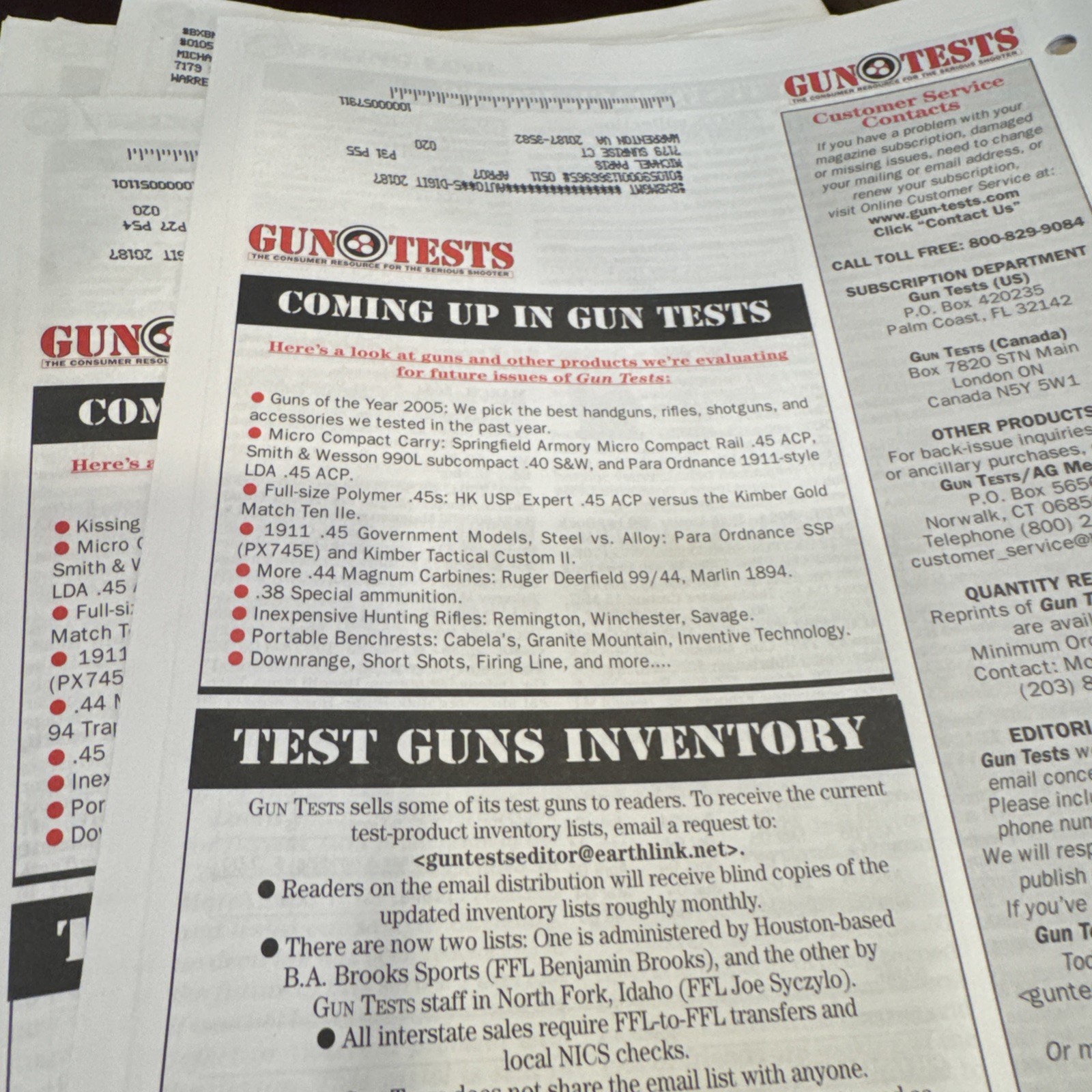 2005 Gun Tests The Consumer Resource For Serious Shooter- Volumes 1-12