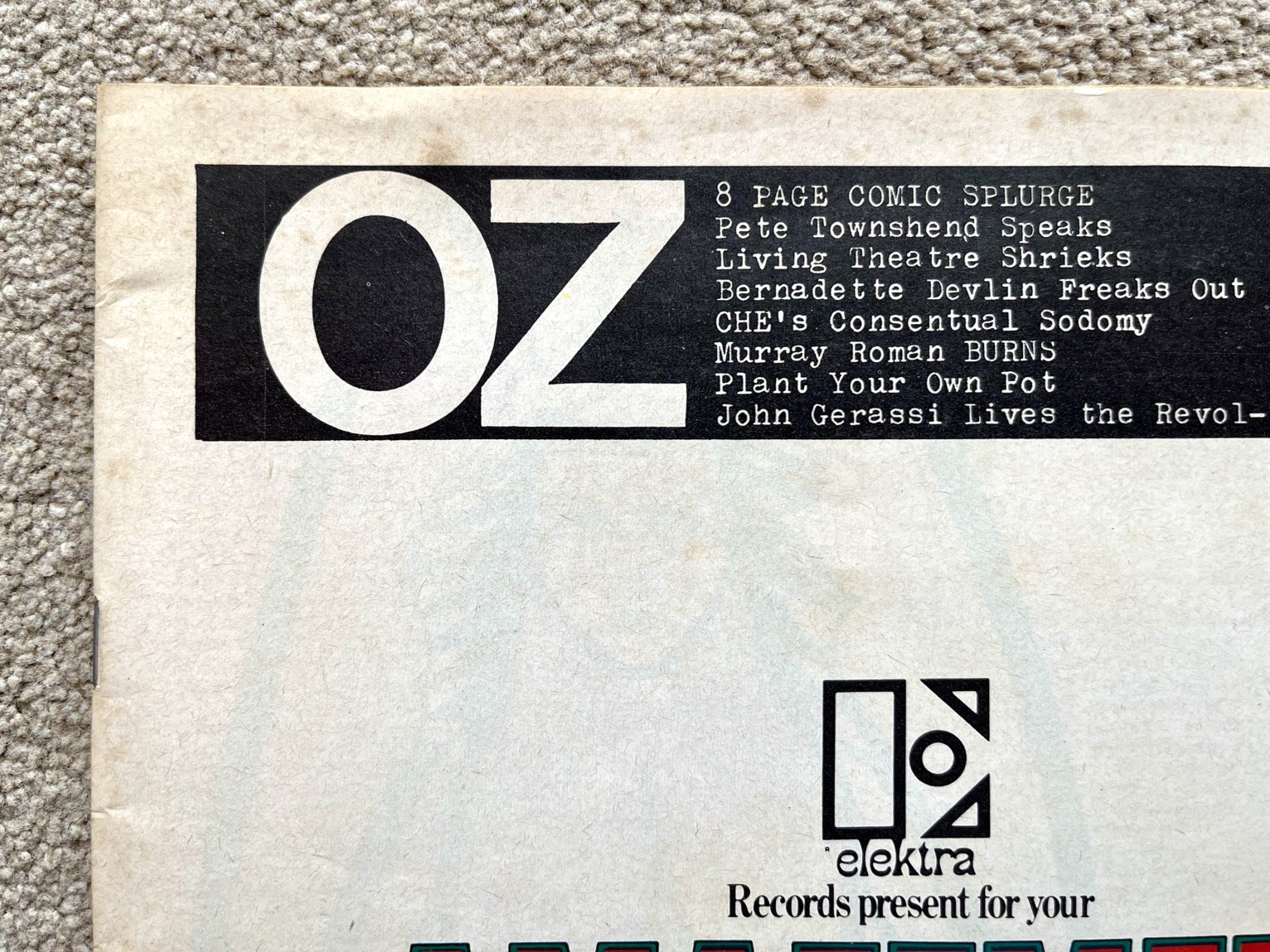OZ MAGAZINE No.21 with Outcry and Running Man inserts.