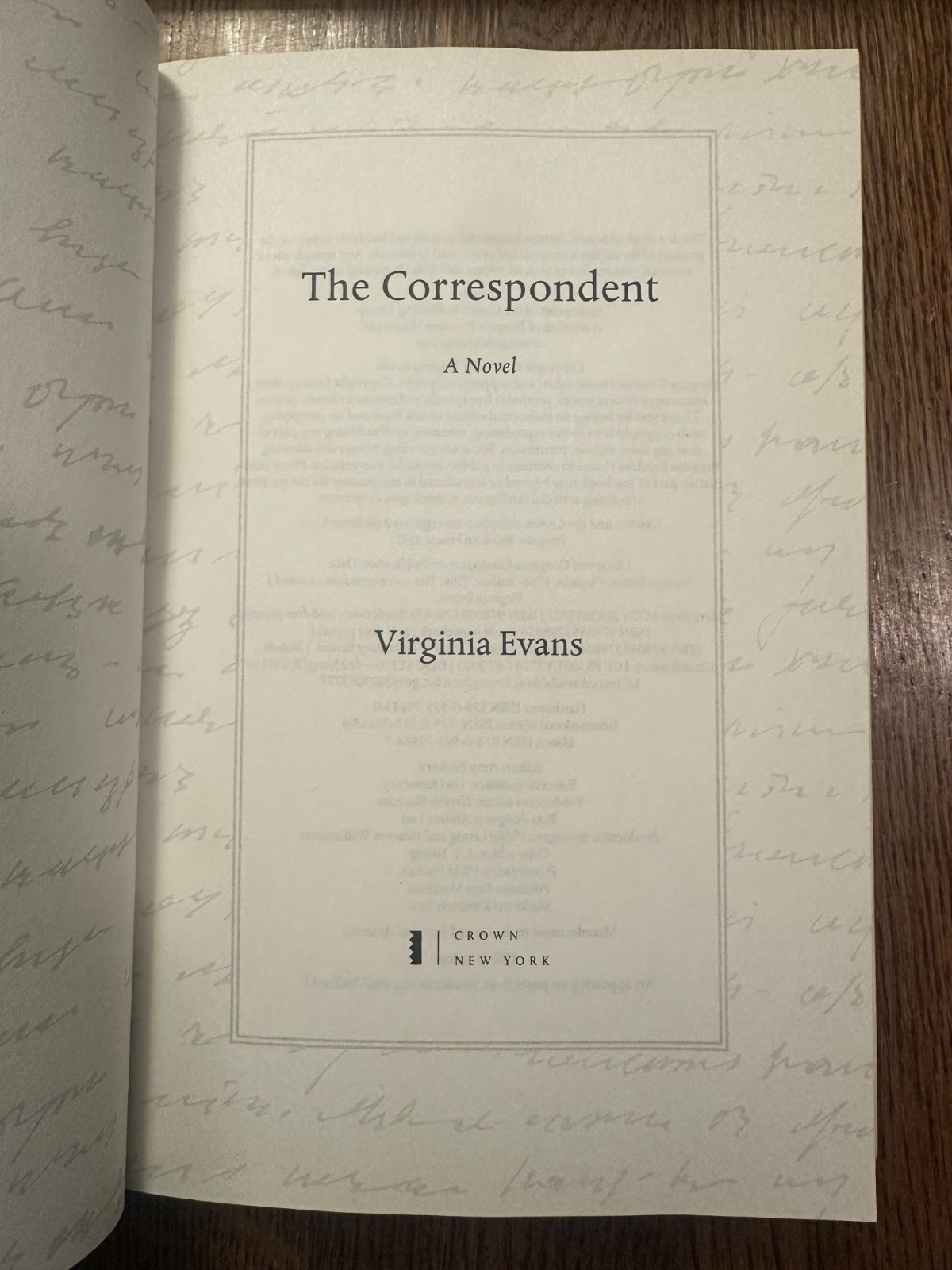The Correspondent: A Novel by Virginia Evans (2025, Hardcover)