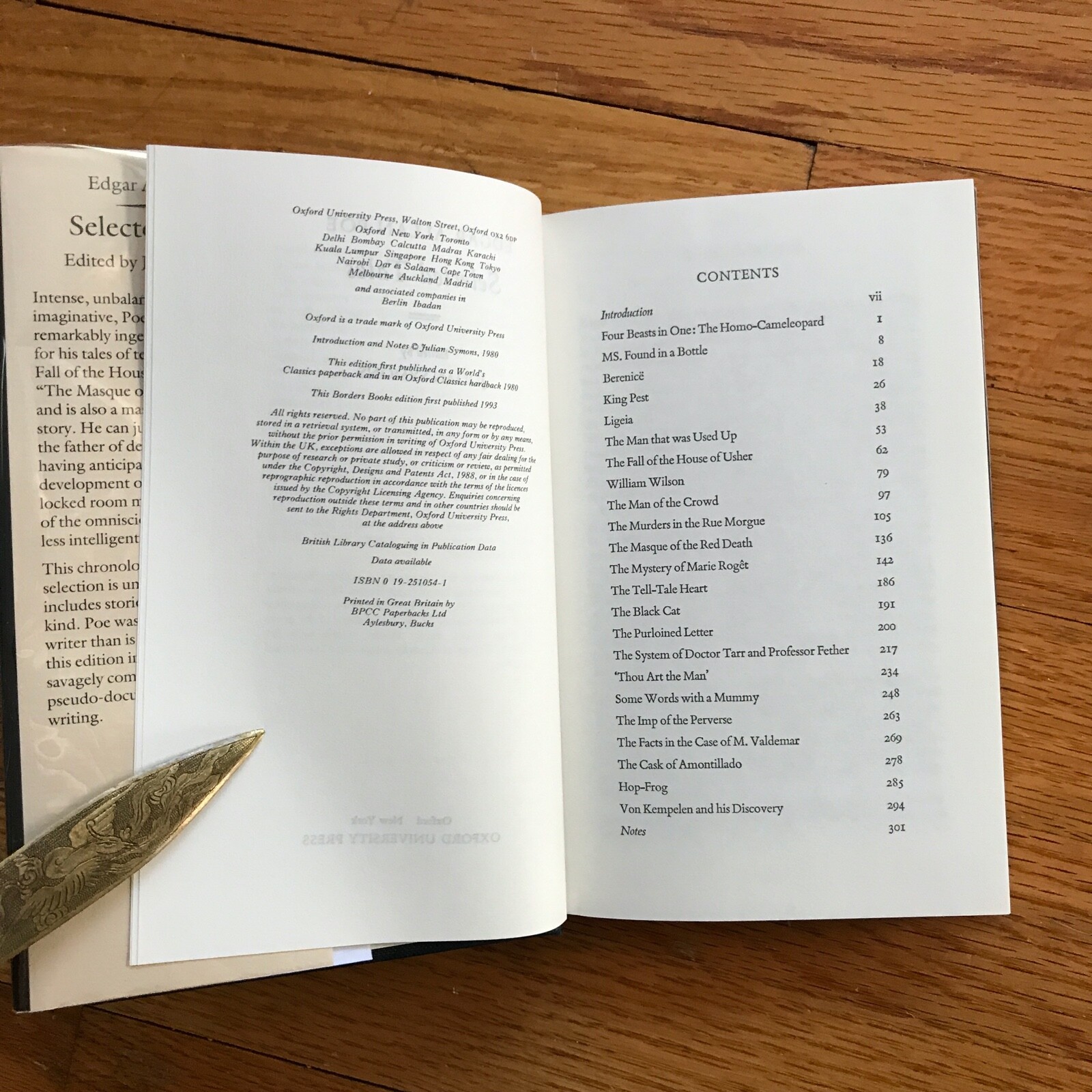 EDGAR ALLAN POE—Selected Tales—Oxford University Press—1999—1st Thus HC—VG+