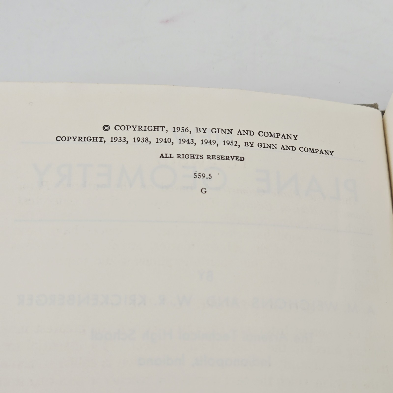 ​New Plane Geometry Welchons Krickenberger 1956 Vintage Hardcover Textbook Ginn