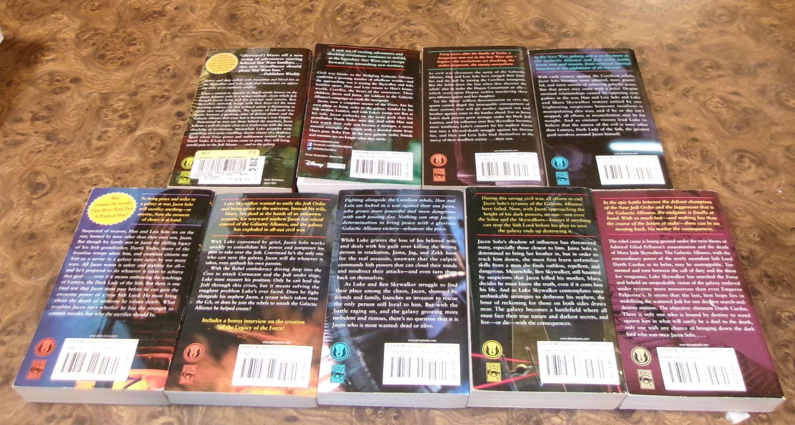 9 Star Wars Legacy of the Force Books Complete Set 1-9 Lot Aaron Allston+ Lot