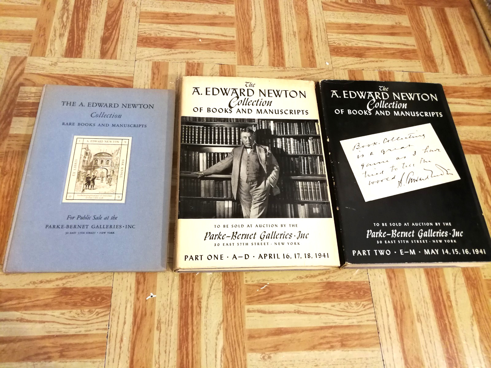 The A Edward Newton Collection of Rare Books And Manuscripts HCDJ 1941 Lot of 3