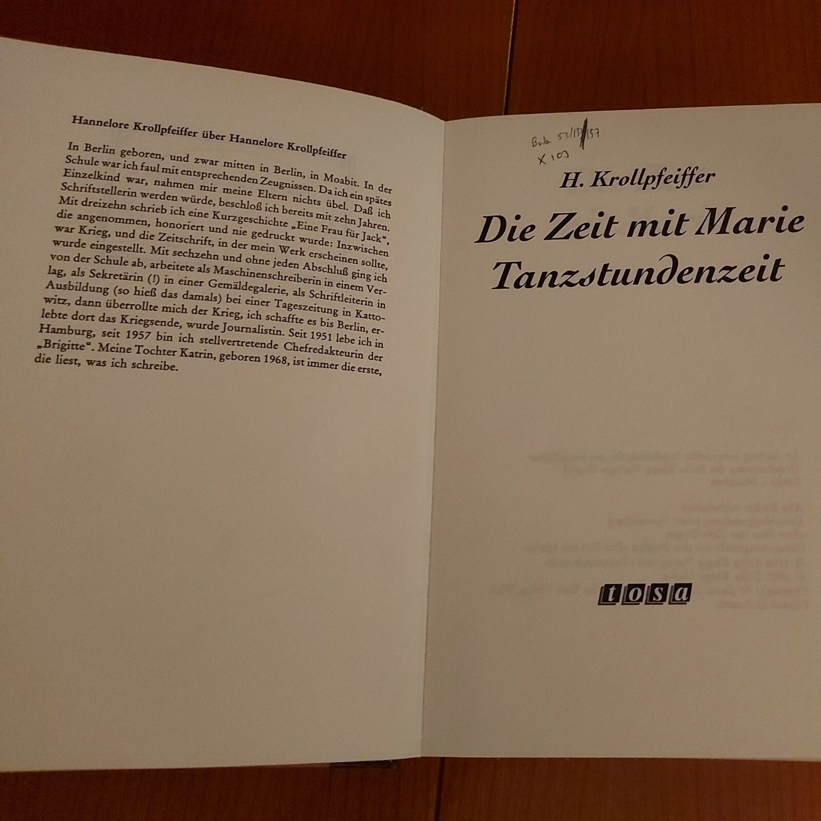 Hannelore Krollpfeifer: “Die Zeit mit Marie” und “Tanzstundenzeit” 2 Romane