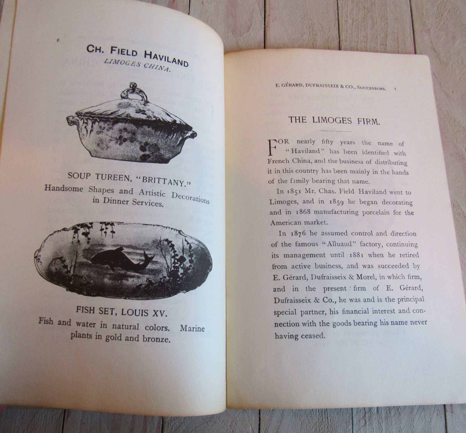Vtg Brochure Pamphlet The Ch. Field Haviland Limoges China Gerard Dufraisseix