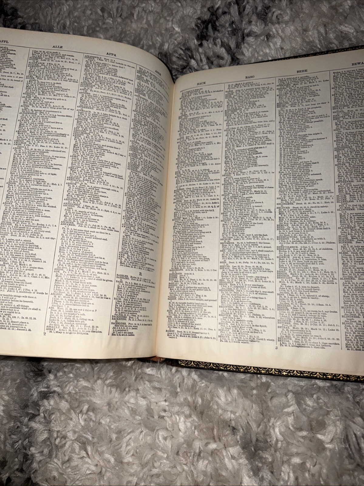 THE HOLY BIBLE, CONTAINING THE OLD AND NEW TESTAMENTS LEATHER BOUND INDEXED RARE