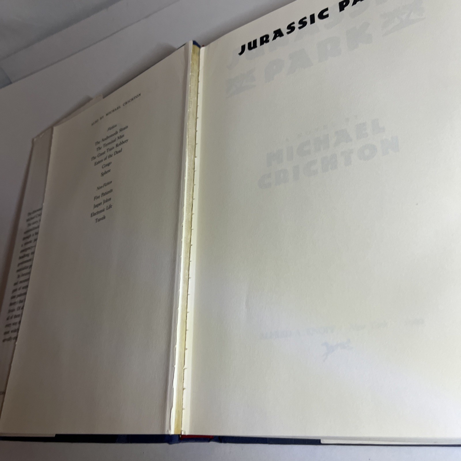 Jurassic Park – Michael Crichton (Hardcover) First Trade Edition/Print, 1st