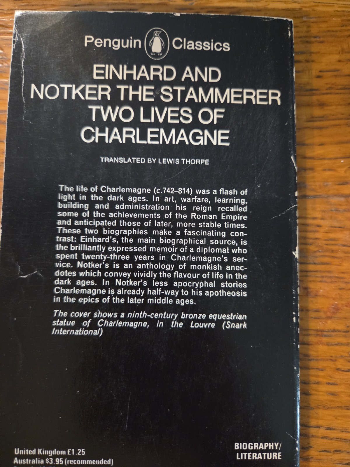 Two Lives of Charlemagne by Einhard and Notker The Stammerer 1983 PB Penguin