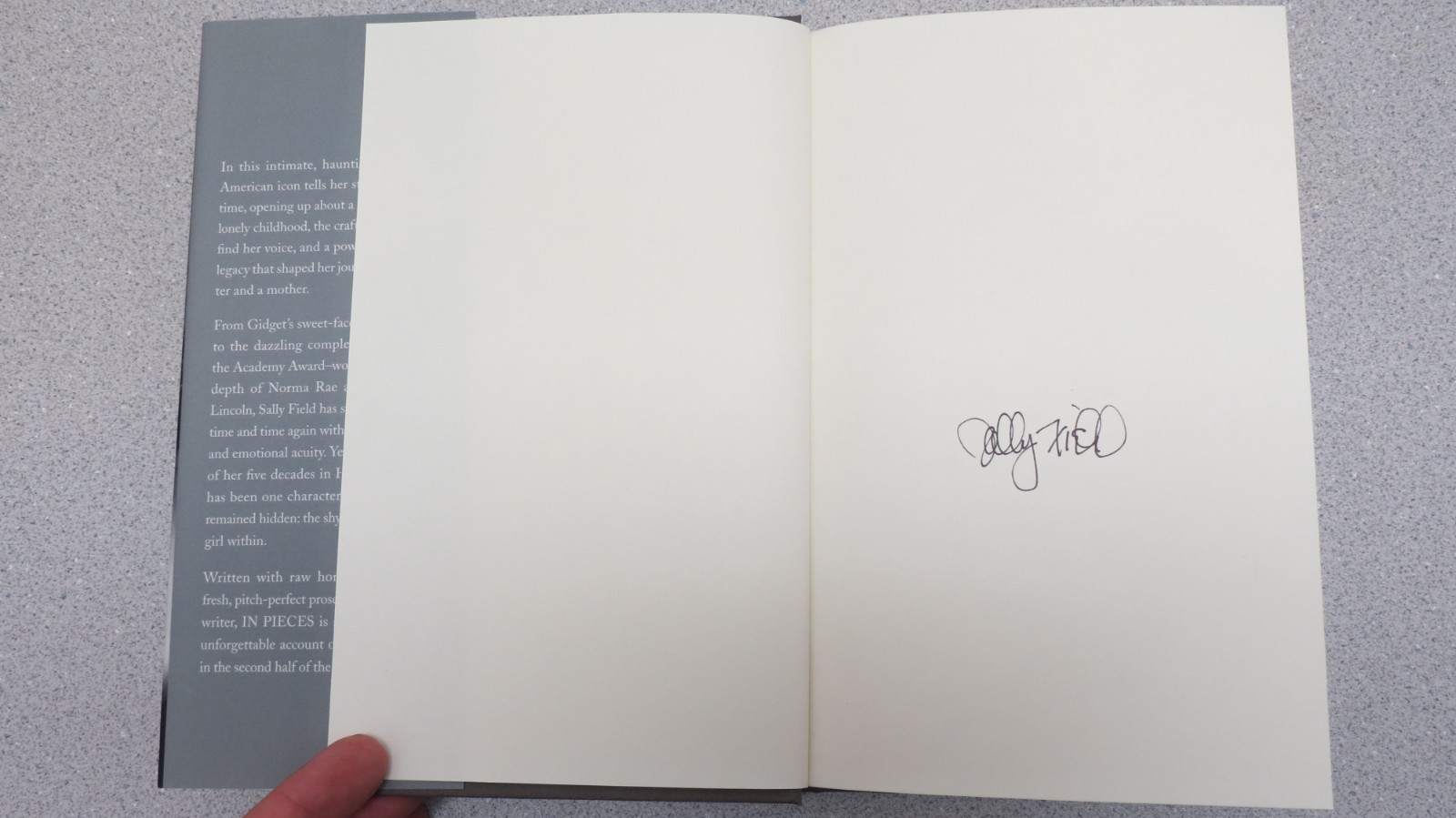 In Pieces Sally Field – SIGNED – Autograph Edition – hardcover – Nice Condition