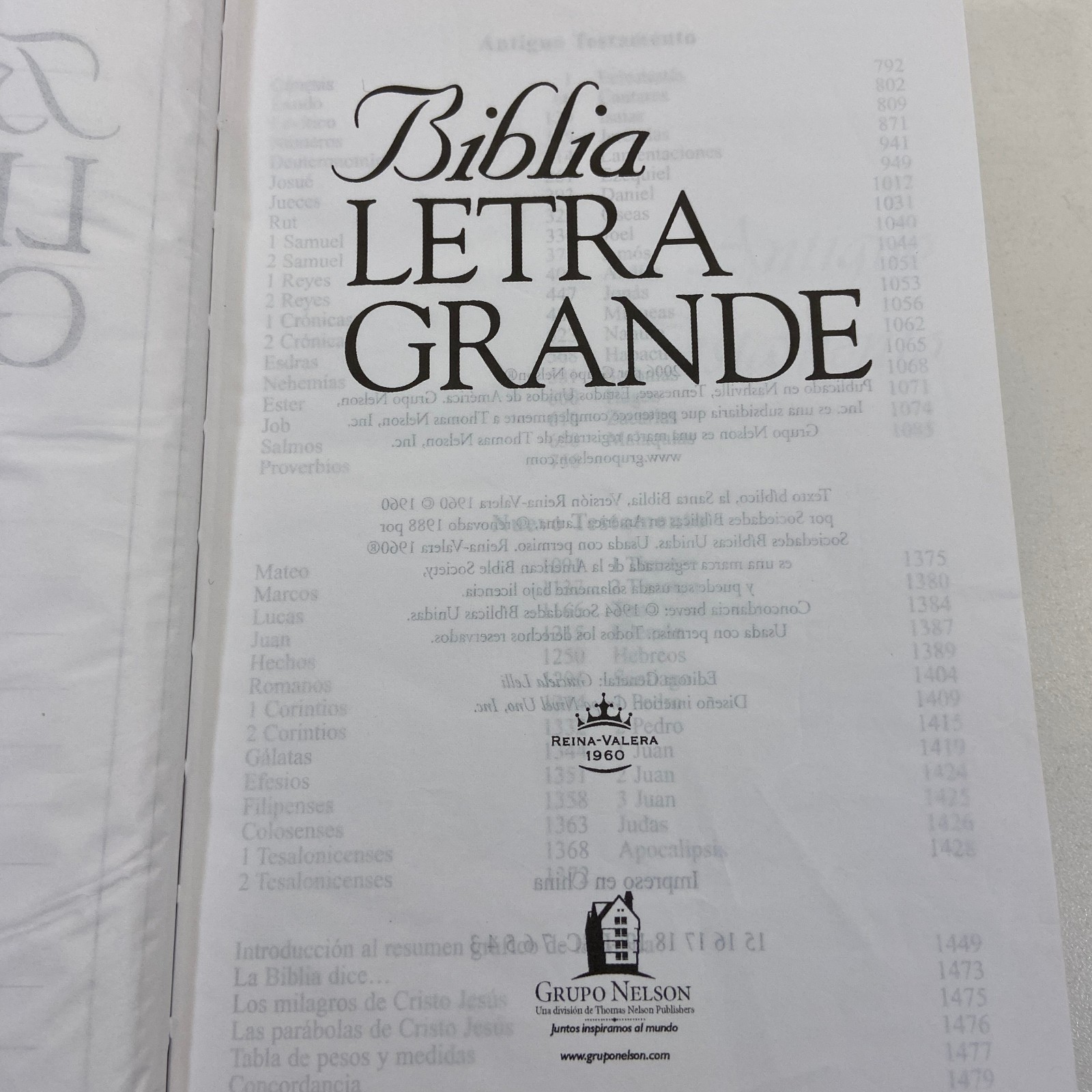 2014 Santa Biblia Letra Grande Tamaño Personal Reina-Valera Vida Publishers HC
