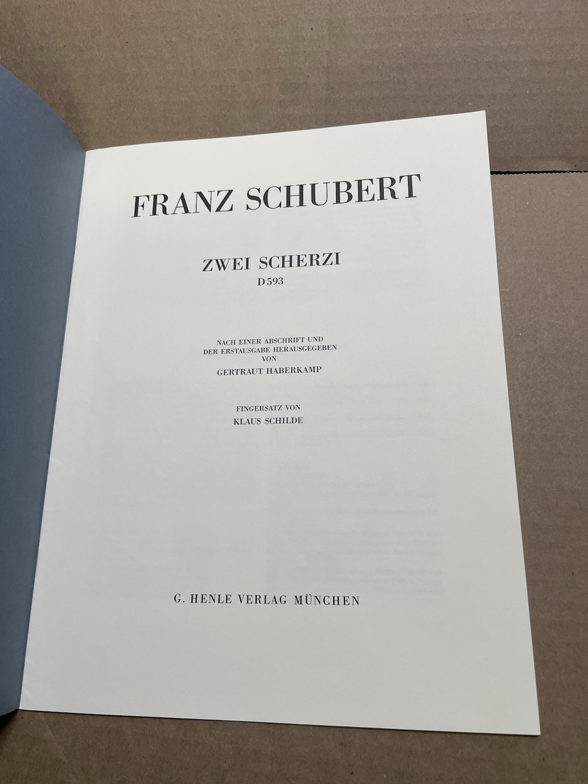 2 Scherzi B flat major and D flat major D 593 Franz Schubert Book [Softcover] Pi