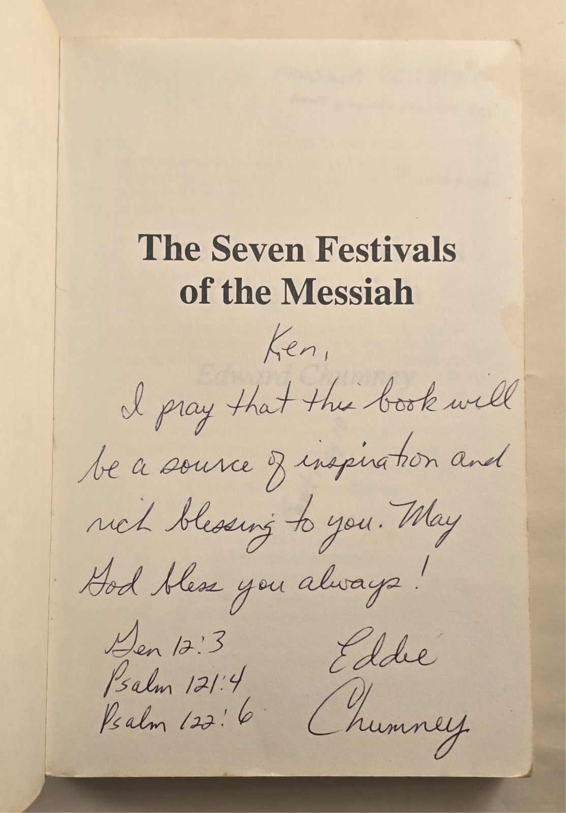 Seven Festivals of the Messiah, Chumney, Edward SIGNED
