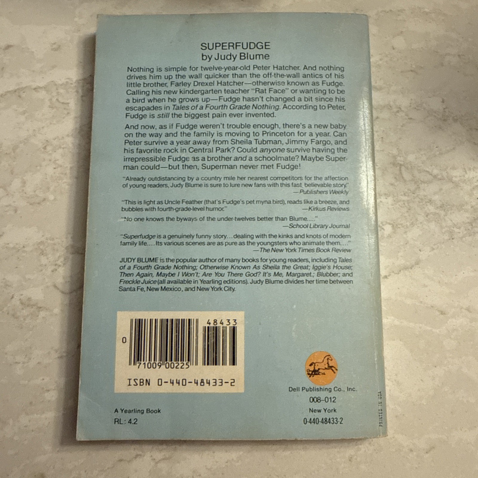 Superfudge by Judy Blume 1981 Paperback Dell Yearling NY USA 166 Pages