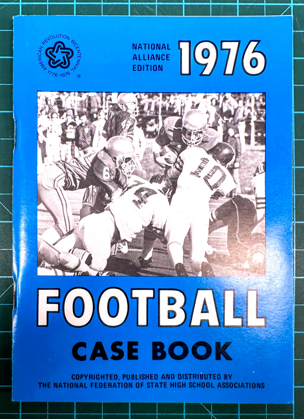 Vintage 1976 Football Case Book Rules National Alliance NFHS Blue Softcover