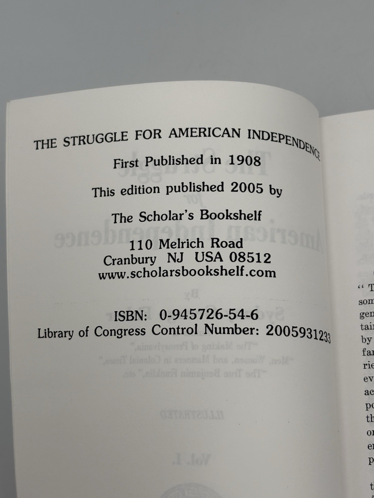 The Struggle For American Independence Vol. 1 & 2 By Fisher (2005 Revision)