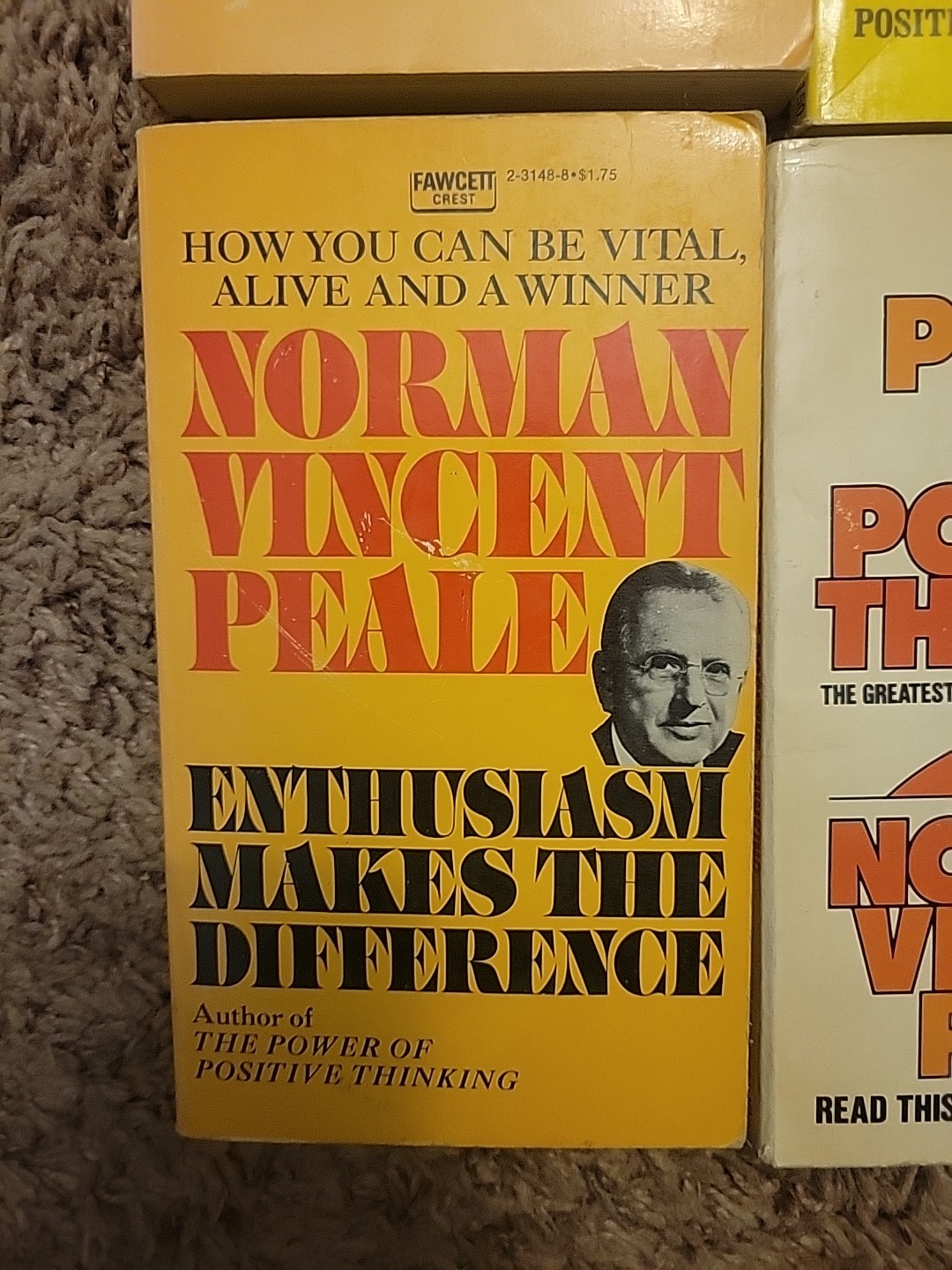 5 Vintage Norman Vincent Peale Paperback Book Lot The Art Tough Minded Power Can