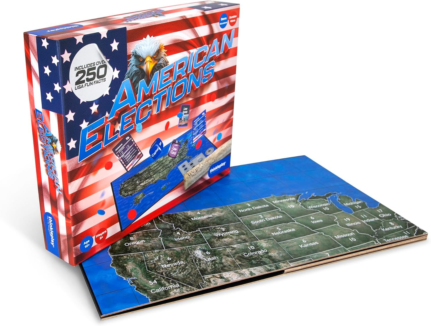 American Elections U.S. History & Civics Board Game – Learn State Facts, Geograp